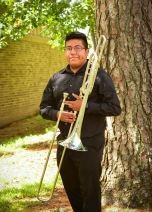 Miguel Garcia, Spring 2023 graduate! Miguel Garcia is a Trombone player from La Feria, Texas. Miguel currently plays in the SFA Symphony Orchestra, SFA Wind Ensemble, Swingin Axes Jazz Band, The SFA Trombone choir and the SFA Trombone Octet. Miguel will be student teaching next semester and is on track to graduate in the Spring of 2022 with a BM in Music Education and hopes of being a Band Director.